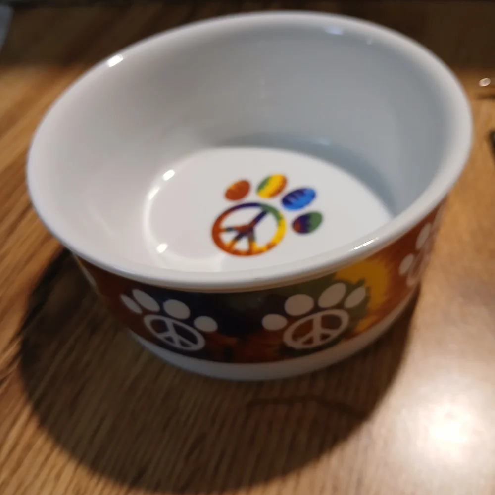 Colorful Peace Sign Pet Bowl